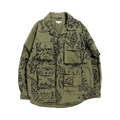 Куртка-рубашка Engineered Garments Explorer Оливковый с цветочным принтом