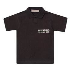 Детская рубашка-поло с короткими рукавами Fear of God Essentials, цвет Iron
