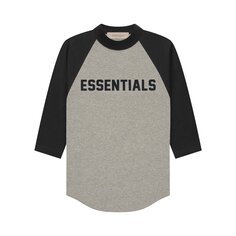 Детская бейсбольная футболка Fear of God Essentials с рукавом 3/4, цвет Темная овсянка