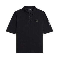 Рубашка поло оверсайз с принтом Fred Perry x Raf Simons, цвет Черный