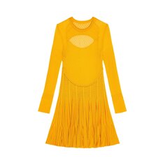 Платье с длинными рукавами и оборками от Givenchy, Золотисто-желтый
