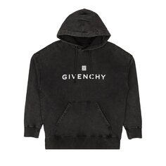 Толстовка с капюшоном с логотипом приталенного кроя, вымытая, Givenchy, Черный