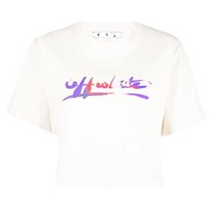 Укороченная футболка с логотипом Off-White Readymade, цвет Бежевый