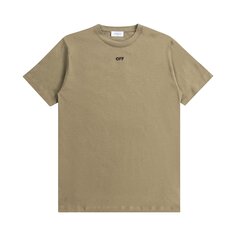 Узкая футболка с короткими рукавами Off-White Off Stitch, цвет Бежевый/Черный