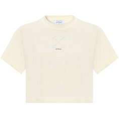 Укороченная футболка Off-White Small Arrow Pearls Бежевый/Черный