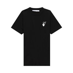 Узкая футболка Off-White Marker с короткими рукавами, цвет Черный/Фуксия
