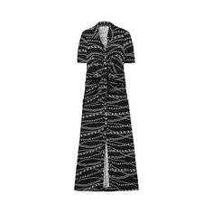 Платье-юбка-миди с принтом Paco Rabanne, цвет Черный/Серебристый с принтом цепочки