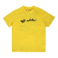 Off-White Kids Футболка с короткими рукавами и логотипом Желтый/Черный