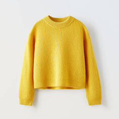 Свитер Zara 100% Wool Knit, грейпфрутовый желтый