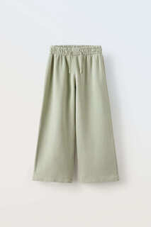Брюки для девочки Zara Wide-leg Plush, светло-зеленый