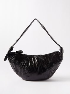 Большая сумка через плечо croissant из хлопка с покрытием Lemaire, черный