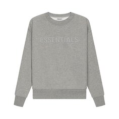 Детский пуловер с круглым вырезом Fear of God Essentials, темно-вересковый, овсяный