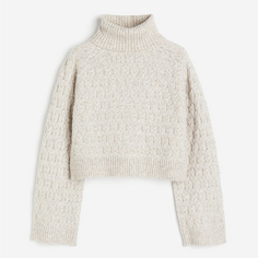 Свитер H&amp;M Jacquard-knit Turtleneck, светло-бежевый H&M