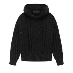 Детская толстовка вязанной вязки Fear of God Essentials Jet Black