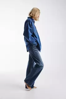 Широкие ультравысокие джинсы H&amp;M, синий H&M