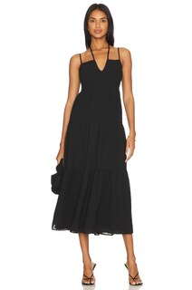 Платье миди 1. STATE Strappy V Neck, цвет Rich Black