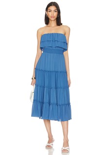 Платье 1. STATE Strapless Ruffle Tiered, цвет Capri Blue