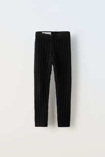 Леггинсы Zara Cable-knit, черный