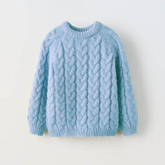 Свитер Zara Cable-knit, голубой