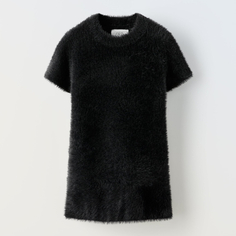 Платье для девочки Zara Faux Fur, черный