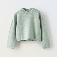 Свитер для девочки Zara Plain Knit, светло-зеленый