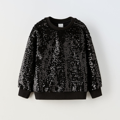 Свитшот для девочки Zara Sequin, черный