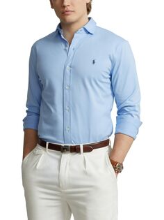 Хлопковая рубашка с длинными рукавами Polo Ralph Lauren, цвет Austin Blue