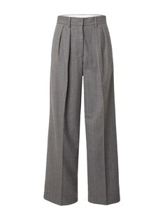 Широкие брюки со складками спереди Second Female Holsye, пестрый серый