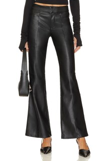 Брюки Free People Uptown High Rise Faux Leather, черный