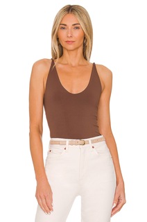 Майка Free People Seamless V Neck Cami, цвет Chocolate Lava