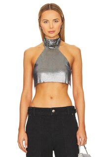 Топ 8 Other Reasons Liquid Metal Halter, серебряный