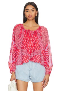 Топ Free People Elena Printed, цвет Fiery Red Combo