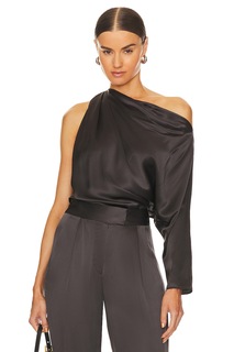 Топ The Sei One Sleeve Drape, цвет Carbon