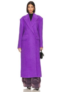 Пальто MSGM Wool, фиолетовый