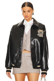 Куртка MSGM Leather Bomber, черный