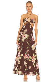 Платье макси Tularosa Cyrus, цвет Brown Saffron Floral
