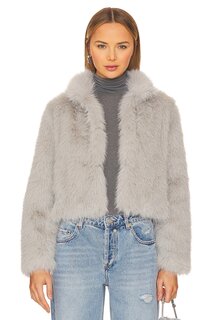 Куртка Adrienne Landau Faux Fox Fur, цвет Light Grey