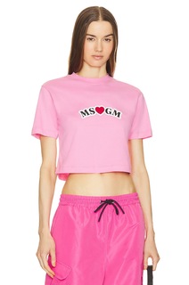 Футболка MSGM Love T Shirt, розовый