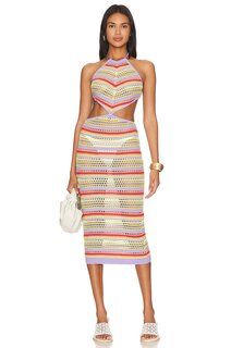 Платье миди Tularosa Elidia Striped Open Stitch, цвет Summer Multi Stripe