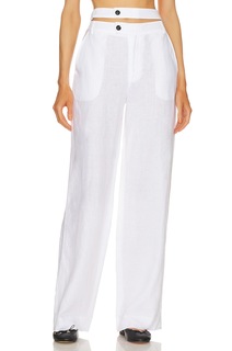 Брюки Marissa Webb Theo Linen Double Waist Trouser, цвет Linen White