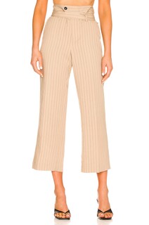 Брюки Marissa Webb Artie Wrap, цвет Khaki Pinstripe