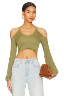 Топ Tularosa Genet Pointelle Halter Knit, цвет Sage Green