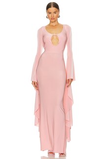 Платье макси GIUSEPPE DI MORABITO Drape Sleeve, цвет Light Pink