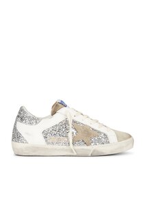 Кроссовки Golden Goose Super-Star, цвет Silver, White, &amp; Taupe