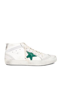 Кроссовки Golden Goose Mid Star, цвет Cream, Milky, Green, White, &amp; Silver