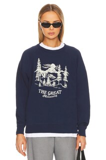 Толстовка The Great The College, цвет True Navy With Snowdrift Graphic