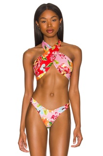 Топ бикини Agua Bendita x REVOLVE Nola, цвет Pink &amp; Red BlossomPink &amp; Red Blossom