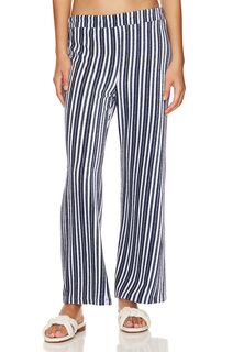 Брюки MONROW High Waisted Flare Sweatpants, цвет Navy Stripe