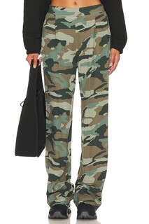 Брюки MONROW Camo With Pleats, цвет Green Grey