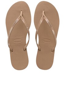 Шлепанцы Havaianas You Metallic, цвет Rose Gold